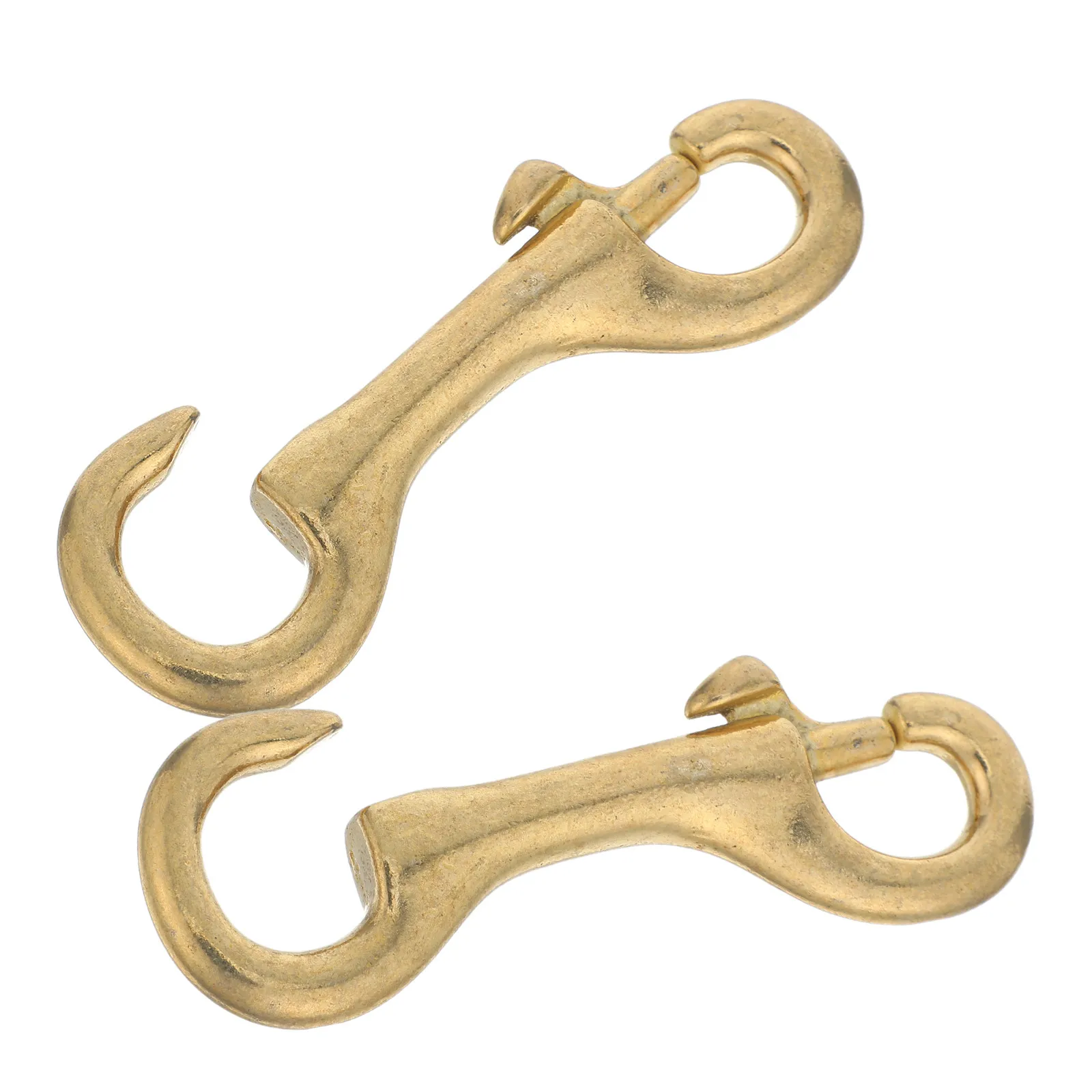 2Pcs Brass Single End Snap Hook Heavy Duty Marine Trigger Snap Clips for Dog Leash Key Holder Diving Hardware Brass Snaps