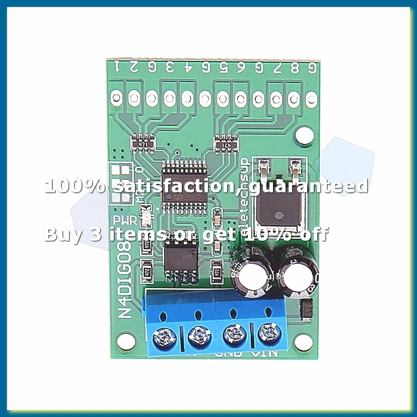 8Ch Input/Output Digital Switch TTL LvTTL CMOS RS485 IO Control Module Modbus Rtu Board for PLC Relay, (No Pin)-DT30