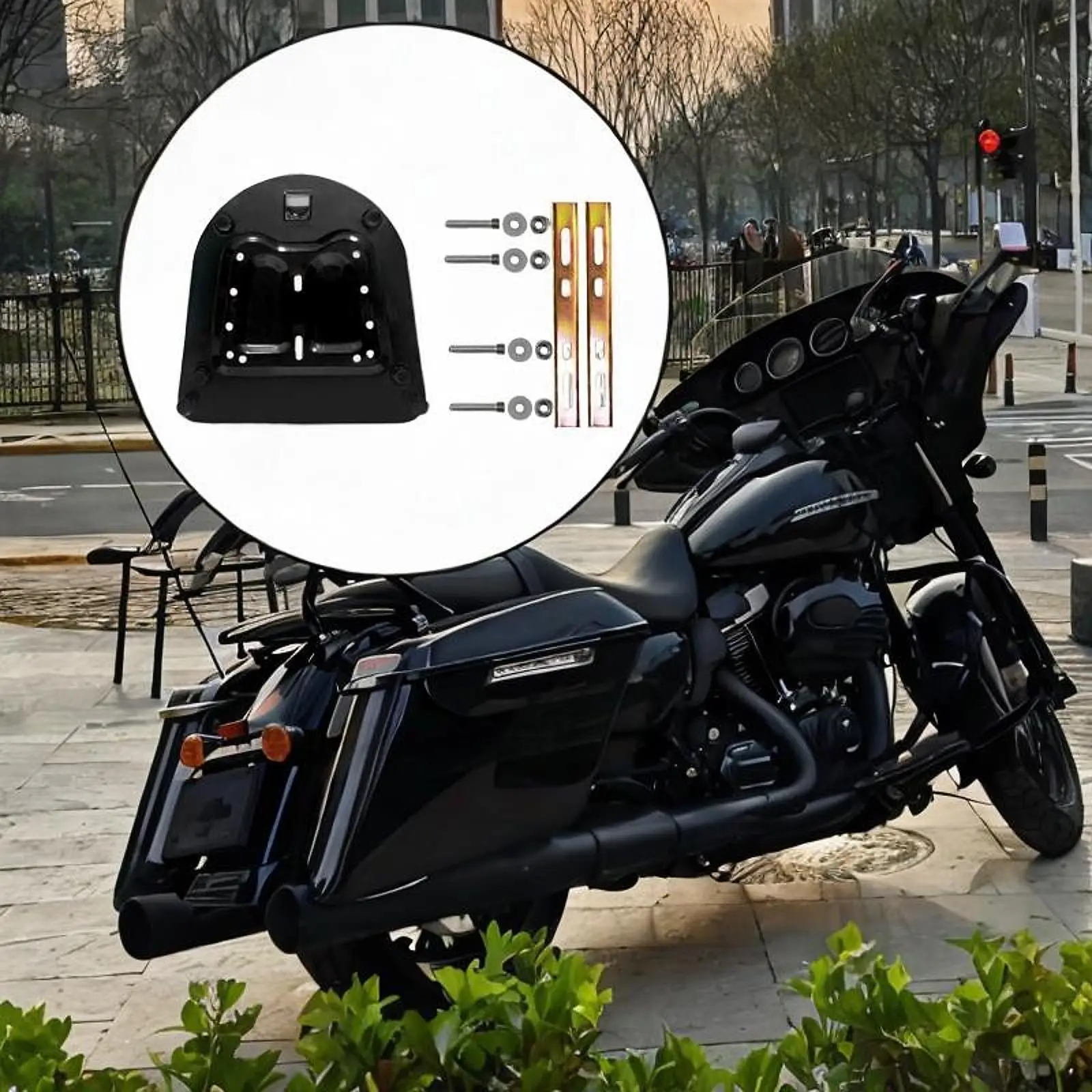 

Motorcycle Rear Luggage Rack Plastic Convenient Luggage Holder Support Mounting Base Plate Storage Rack Accessory for A02