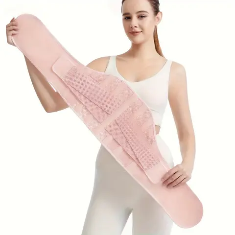Breathable Mesh Back Support Brace with Steel Plates & Adjustable Straps - Anti-Slip Lumbar Belt for Men and Women