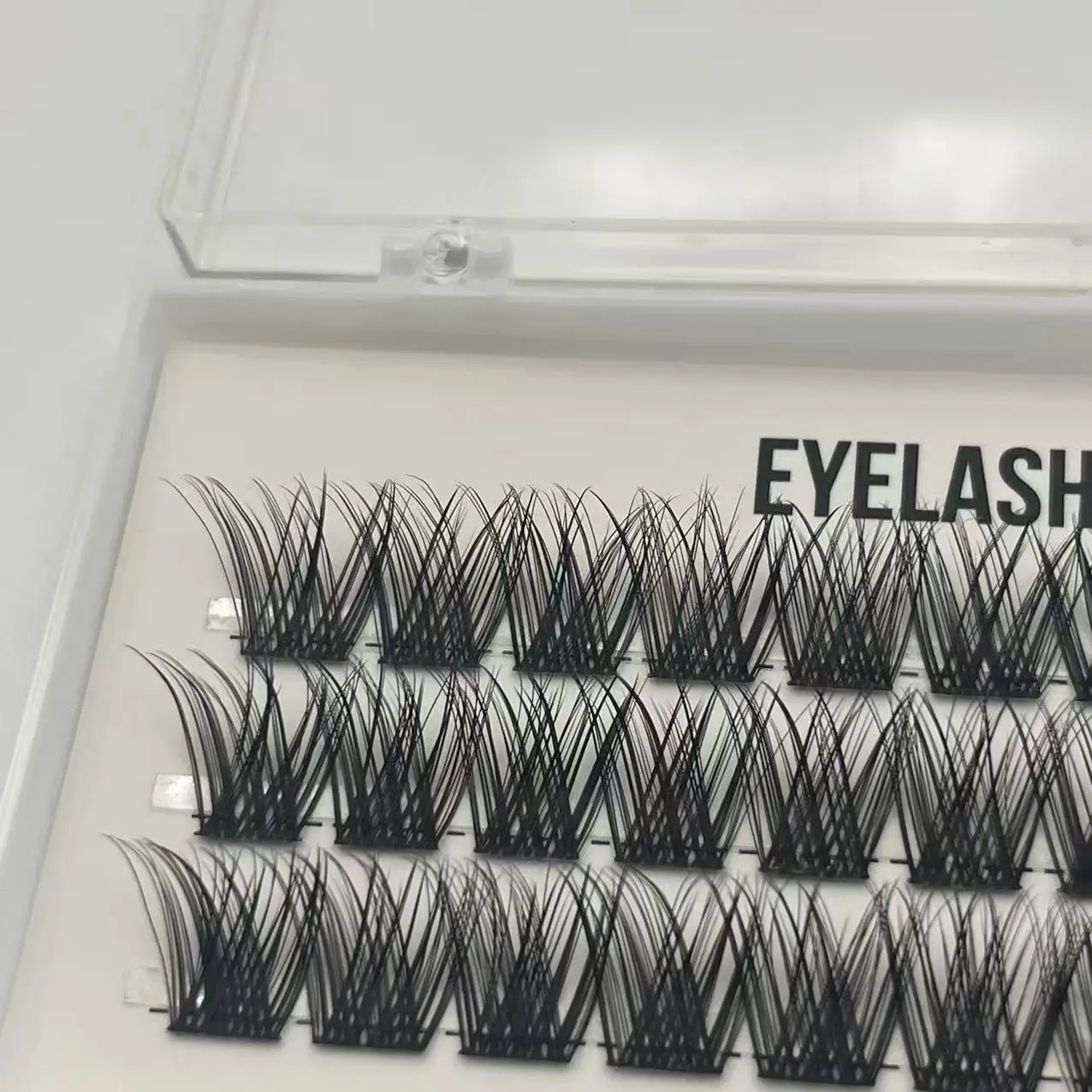 F001 DIY Hand Made Eyelash Extension Segmented Flase Lashes Dramatic Lash Bundles Soft Ribbon Strip Eyelashes Makeup Lashes