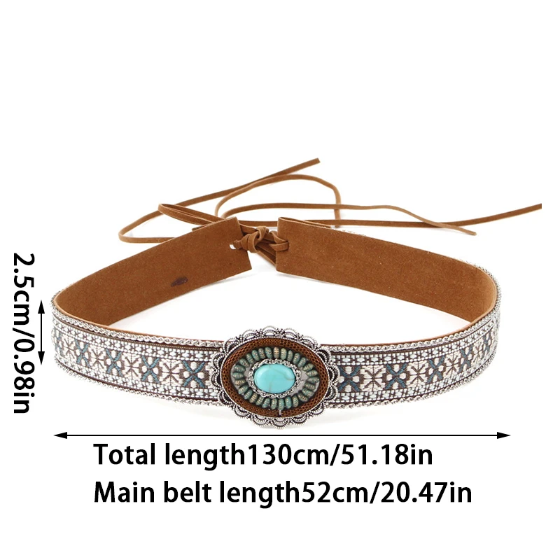 Vintage Ethnic Cowboy Hat Band For Women Men Handmade Rope Braid Belts Adjustable Panama Hat Belts Hats Decor Accessories