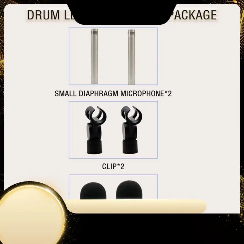 

1 Pair C02 Pen-Shaped Condenser Microphone Shockproof Clip Microphone Piano Mic Pen Type Instrument Microphone
