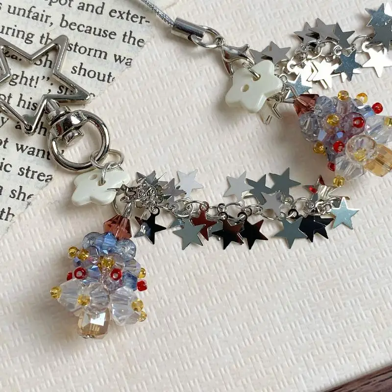 شجرة عيد الميلاد ستار سلسلة المفاتيح الهاتف سحر حزام Y2K خمر سلسلة الكاميرا حقيبة قلادة ظهره الديكور هدايا عيد الميلاد #3