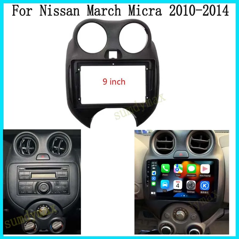 9 inch 1din big screen android Car Radio Fascia for Nissan Micra March K13 car radio frame Dash Mount Kit