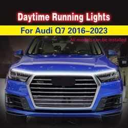 LED Car Hood Decorative Ambient Lights Strip for Audi Q7 2016-2023 Universal Auto Daytime Running Lights DRL 12V