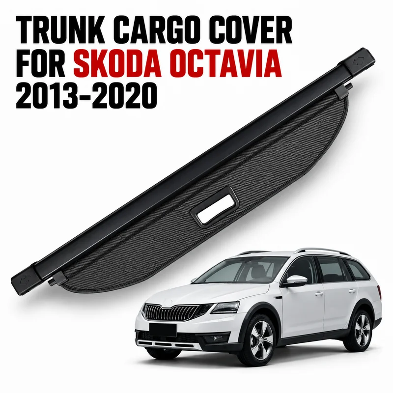 For SKODA OCTAVIA MK3 Trunk Cargo Cover Retractable Privacy Parcel Rack Easy-Install Durable Car Storage Accessories