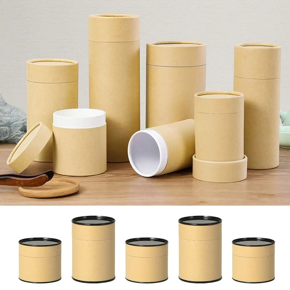 Fashion Multiple Sizes Packaging Boxes Kraft Paper Cardboard Round Tube Crafts Cylindrical Packing Bottles for Friendship