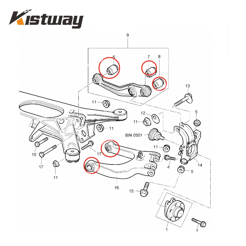 Rear Upper Lower Suspension Control Arm Bushing Kit For Bentley For Audi A8 D3 S8 For VW Phaeton 4E0505323 4E0511511 4E0511512