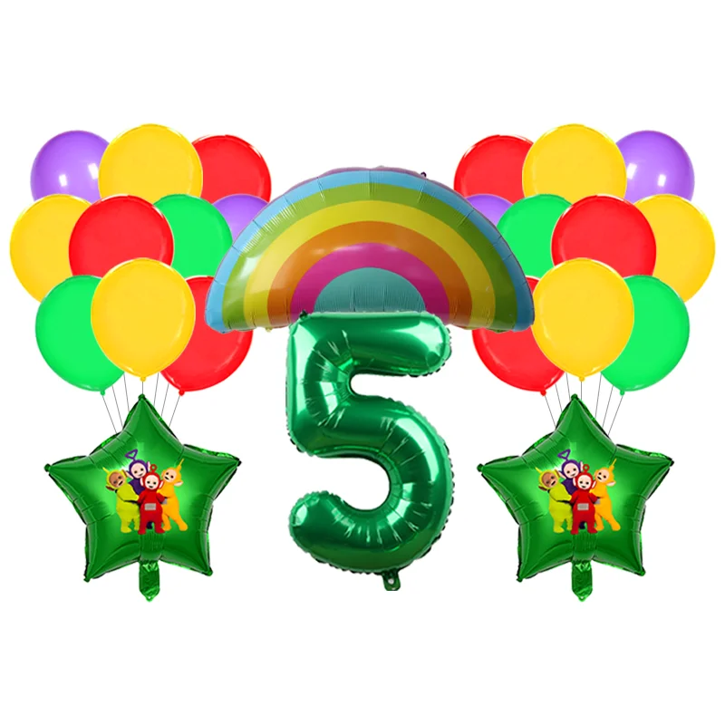 Teletubbies Balloon Kit Foil Latex Globos Baby Girl Boy First Birthday Party Backdrop Decor Layout Props - view 6