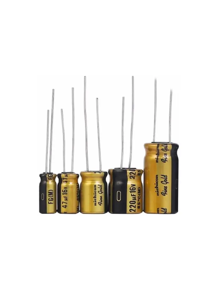 20 sztuk/partia oryginalny nichicon (drobne złoto) seria FG 6.3 V-100 V gorączka kondensator audio aluminiowy kondensator elektrolityczny darmowa wysyłka — zdjęcie produktu 3