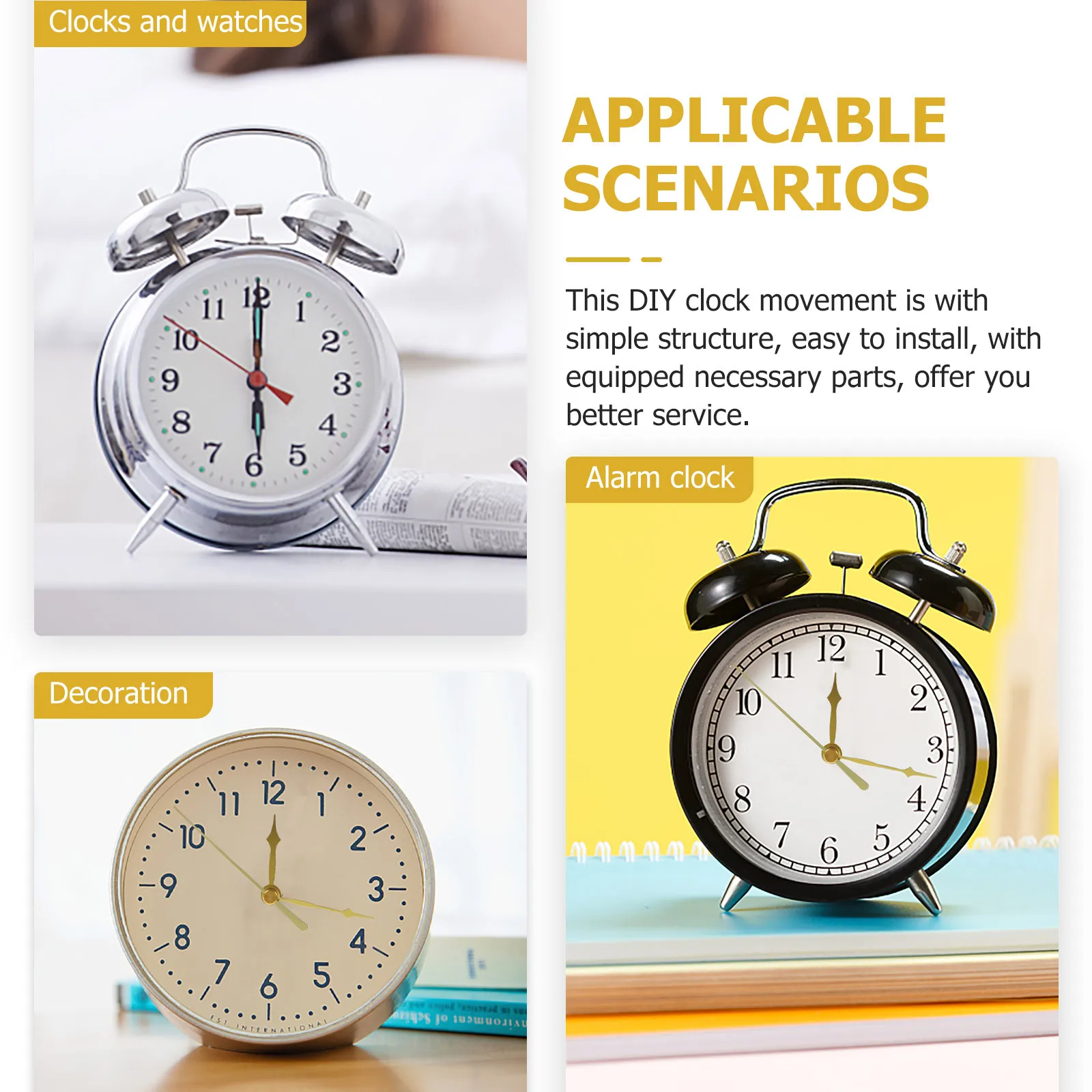 

1 set 1 Set Diy Clock Movement Kit Replacement Wall Clock Mechanism Repair Parts Durable Plastic Design For Home Office Decor