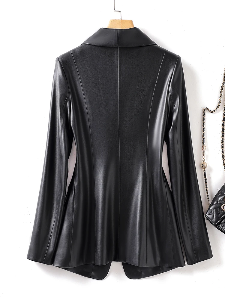   Ning 本革ジャケット レディース シープスキン スリムフィット 韓国版 レザーコート アウター 秋用