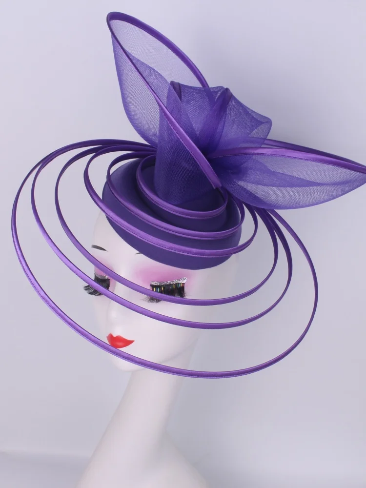 Church Fascinator Hat Wedding Mesh Headpiece Women Party Banquet Chapeau Cap Headband Ladies Party Tea Royal Ascot Pillbox Caps