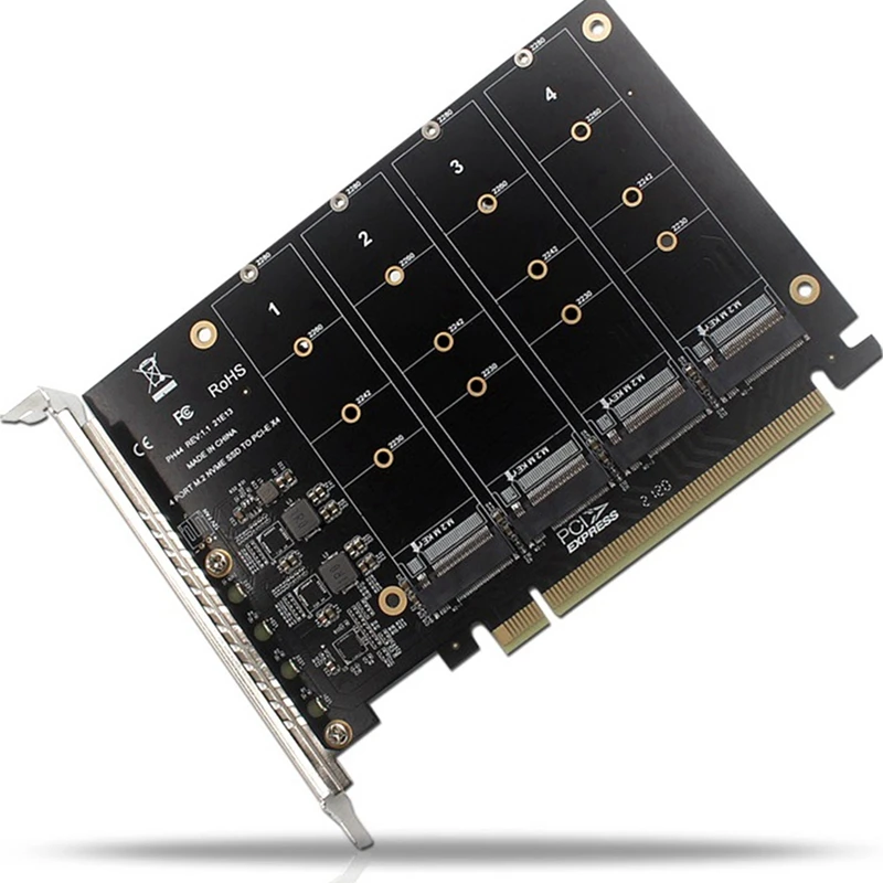 Carte réseau PCIE à 4 disques, 2X PH44 NVcloser, signal divisé