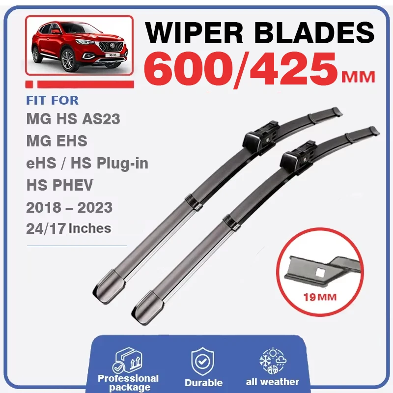 Car Front Rear Wiper Blades For MG HS MGHS AS23 EHS PHEV 2018 2019 2020 2021 2022 2023 Plug Window Windshield Windscreen Brushes