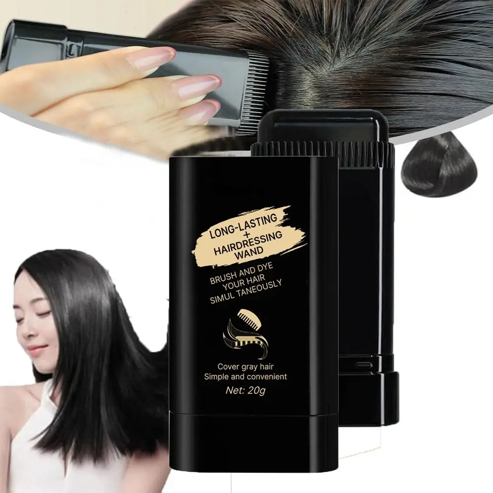 New Waterproof Comb Hair Dye Black Color Easy to Use 2 in 1 Instant Dye Sweat-proof Hair Dye Comb Stick for Gray Hair Coverage