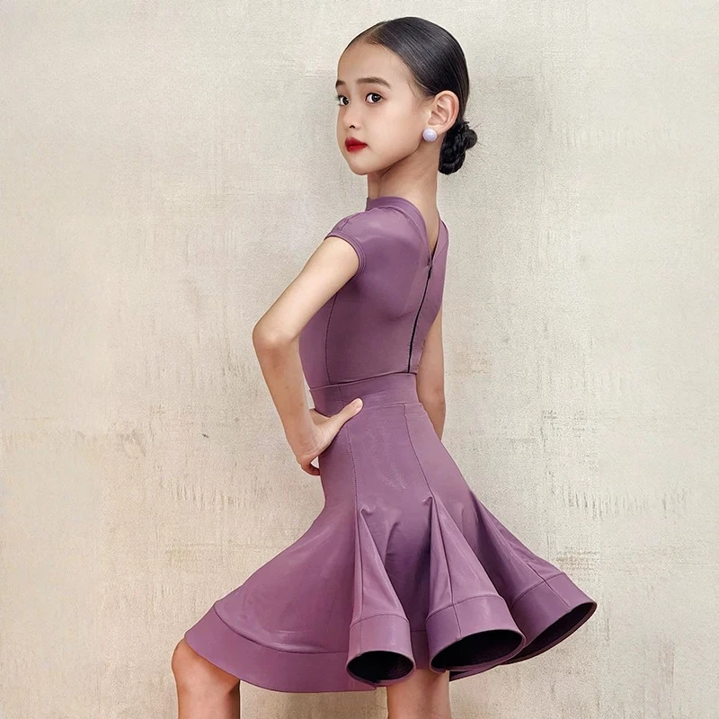 

New Style Girls' Sleeveless Wide-Arm Performance Dress for Children - Official Costume for Latin Dance Cowboy Samba