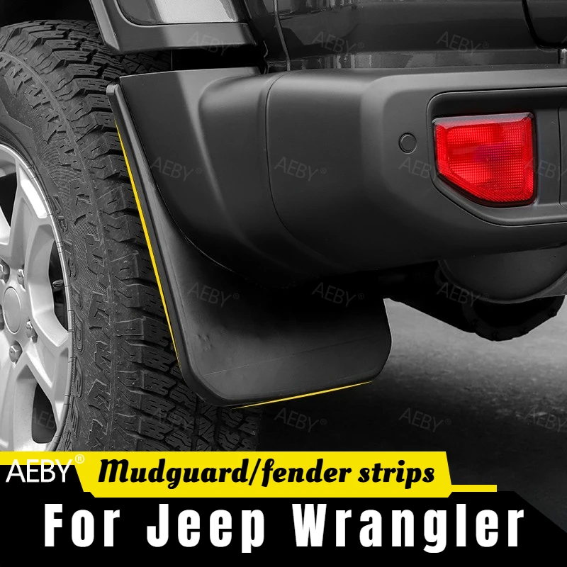 

For Jeep Wrangler 2018 ABS fender splash guard,Protective against scratches,Sealing rubber strip,dust-proof,Accessories