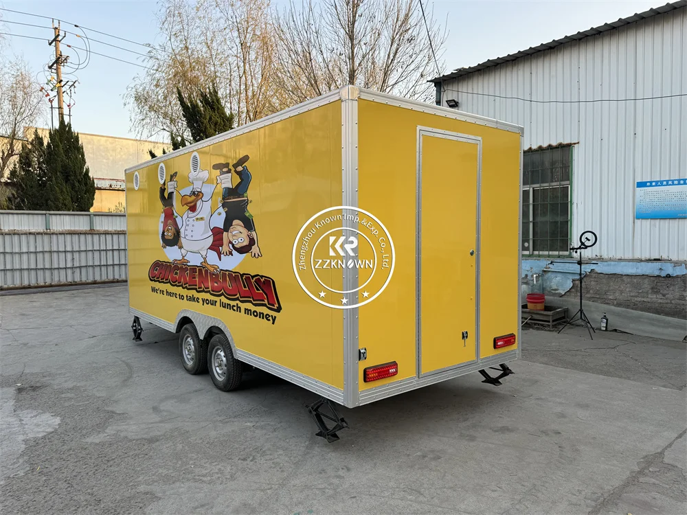 カスタムコーヒー高速食品トレーラーストリートモバイルカート、完全機器キオスク、商業用食品トラック販売