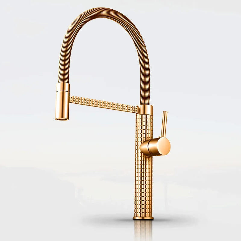 

Gold Kitchen Faucet Gold Brass Faucet for Kitchen Sink Rotatable Drop Down Spring Hot and Cold Water Mixers Tap Accessories