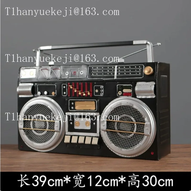 Retro nostalgic old object model black and white TV record player phone ornament photo prop decoration