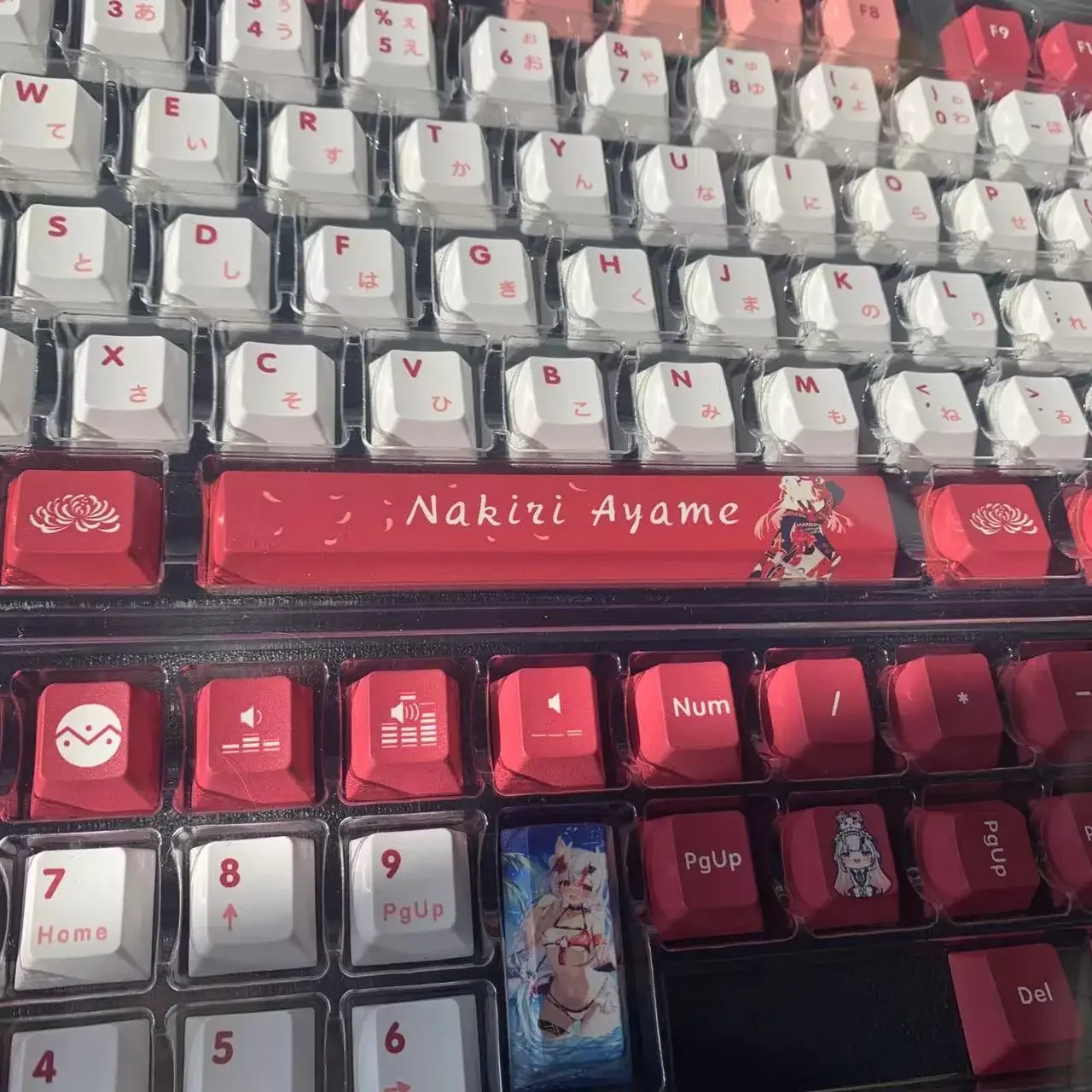 Imagem -03 - Nakiri Ayame Key Cap Vtuber Hololive Cover Pbt Sublimação de Tintura Cherry mx Interruptor do Eixo Cruzado Presente Teclado Mecânico