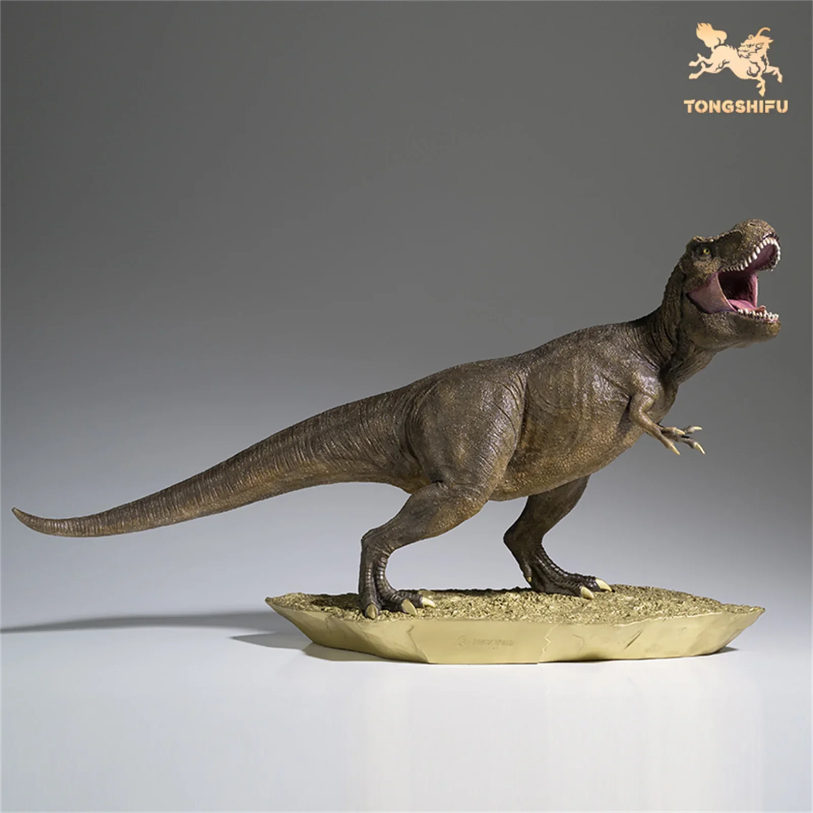 

TONGSHIFU 1/18 Tyrannosaurus Model Brass Dinosaur Statue Animal Collection Desk GK Decoration Creative Birthday Gift Toy