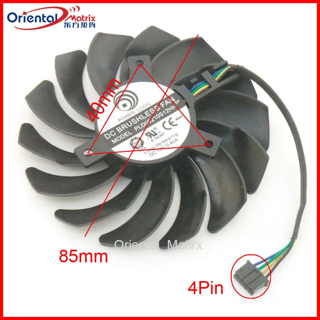 PLD09210S12HH 85mm 12V 0.40A 4Pin VGA Fan For MSI M.2 XPANDER- AERO Video Graphics Card Cooler Cooling Fan