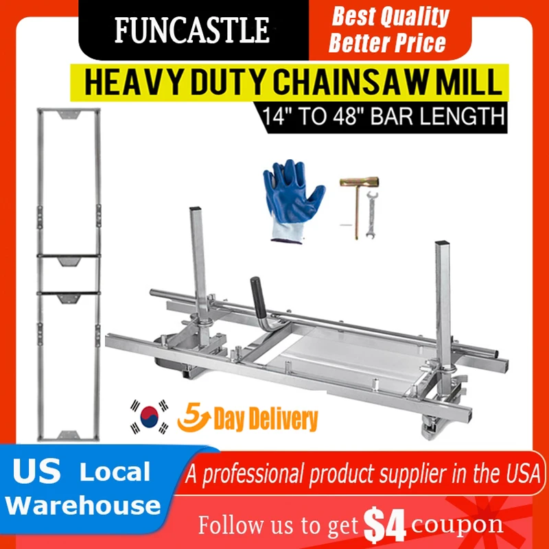 Chainsaw Mill Planking Milling 48 36Inch Wood DIY Tools Table Saw Wood Lumber Cutting Portable Circular Sawmill Chain Mill