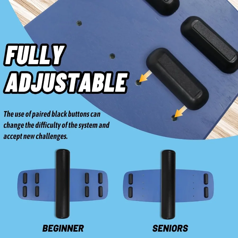 مدرب رياضي للوحة التوازن مع سدادة قابلة للتعديل للعلاج الطبيعي وتدريبات ركوب الأمواج واليوجا وتمارين الاستقرار الأساسية Du