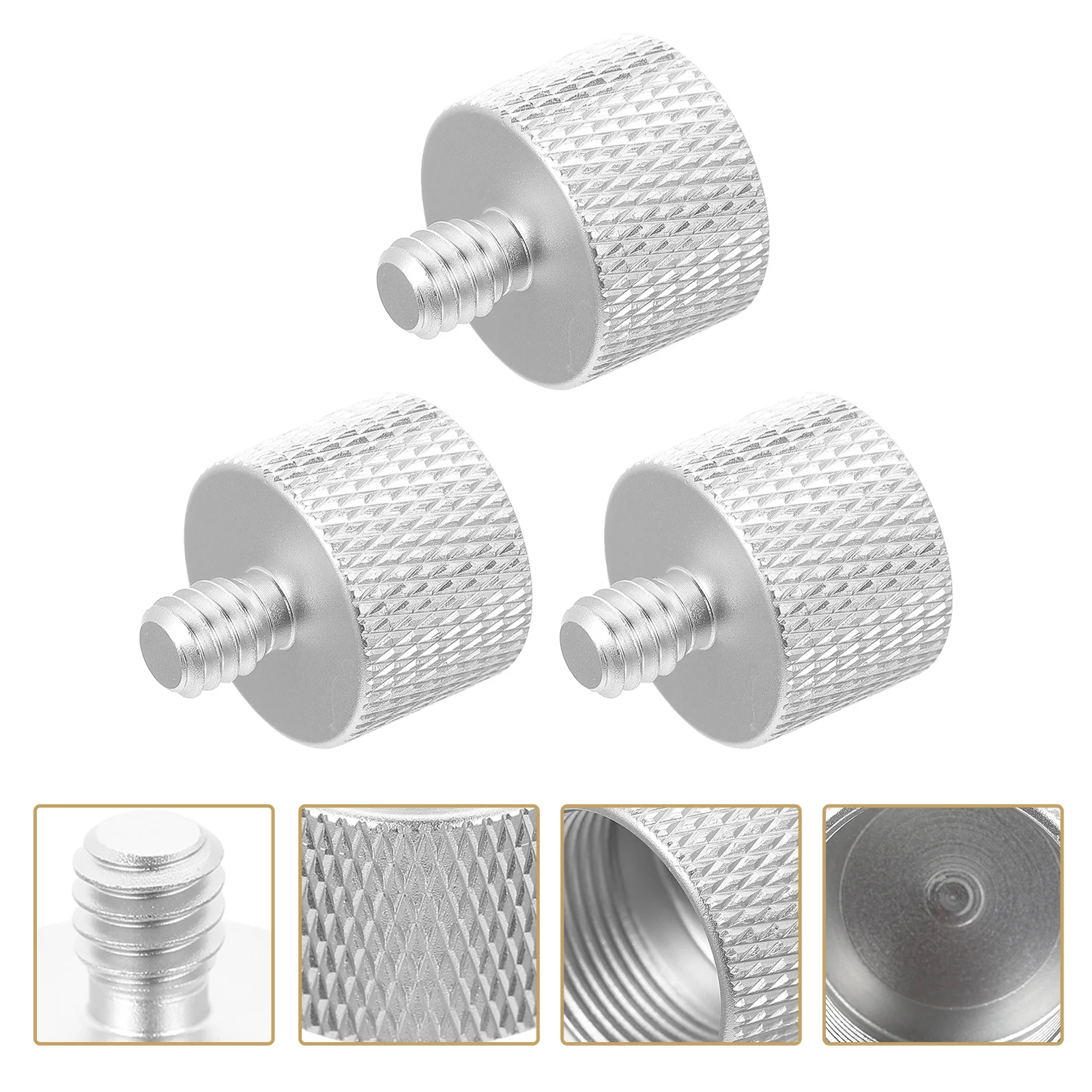 

3 Pcs Adapter for Tripod Thread Screws Mic St Camera Tripod Aluminum Mount Supplies Durable Smooth Edge Accessories