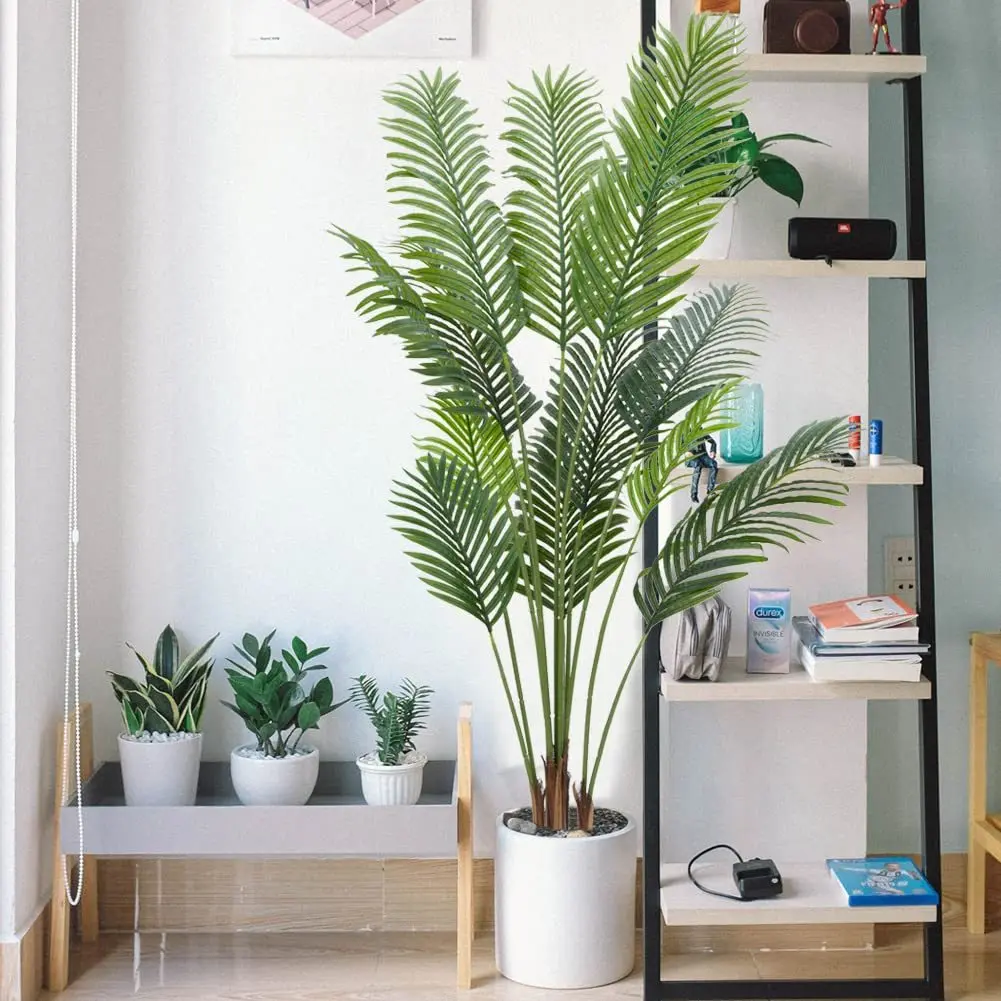 

Artificial Fake Palm Tree Simulation Faux Tropical Palm Silk Plant For Home Office Living Room Decoration