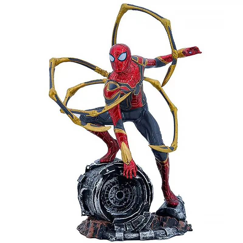 Figura de Héroe de la Liga de los vengadores, muñeco hecho a mano de acero Spider Man, regalo de cumpleaños para niño, Decoración de mesa, modelo de juguete