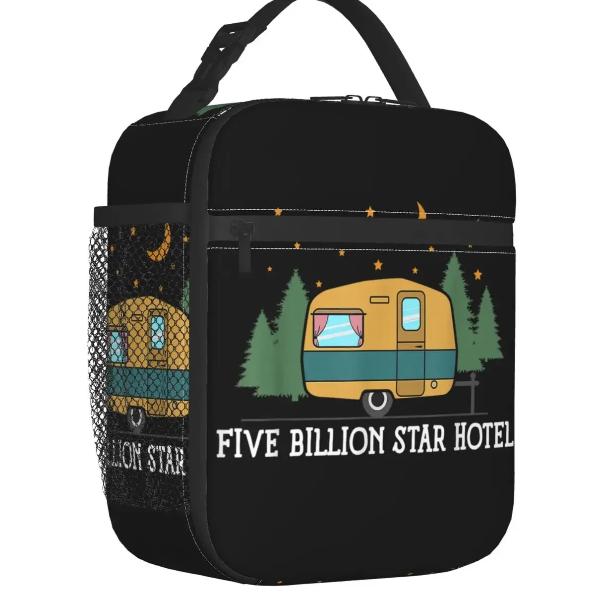 Adventure Camper Happy Camp Insulated Lunch Bag Women Portable Cartoon RV Van Life Cooler Thermal Bento Box Kids School Children