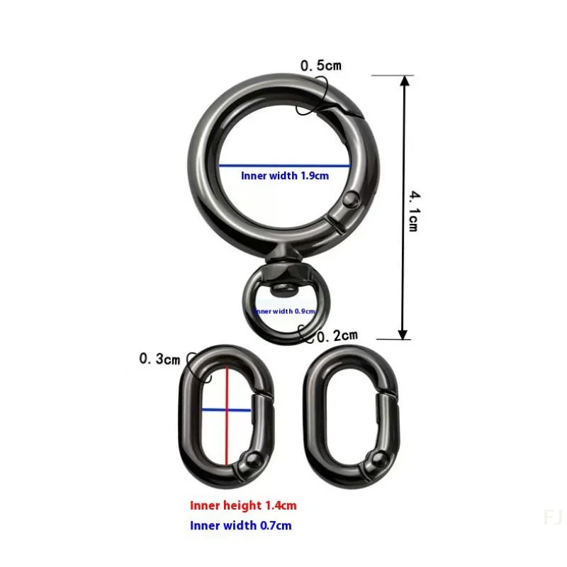 [YU]Swivel Clasp Clip Hook With 2pcs Spring Ring Key Chain Clip For DIY Crafts Lanyard Making KeyRing