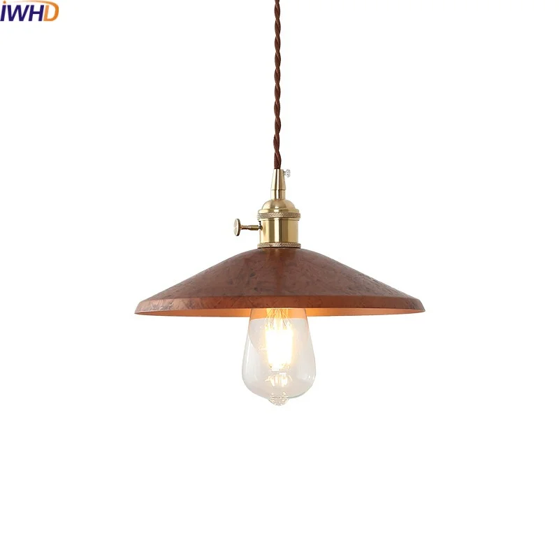 

IWHD Retro Iron LED Pendant Lights Fixtures Restaurant Living Room Bedroom Home Decor Loft Hanging Lamp Knob Switch Lamparas