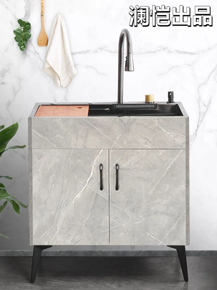 Kitchen Stainless Steel Vegetable Basin Integrated Cabinet Dishwasher Rental Room Household Sink Simple Vegetable Pool