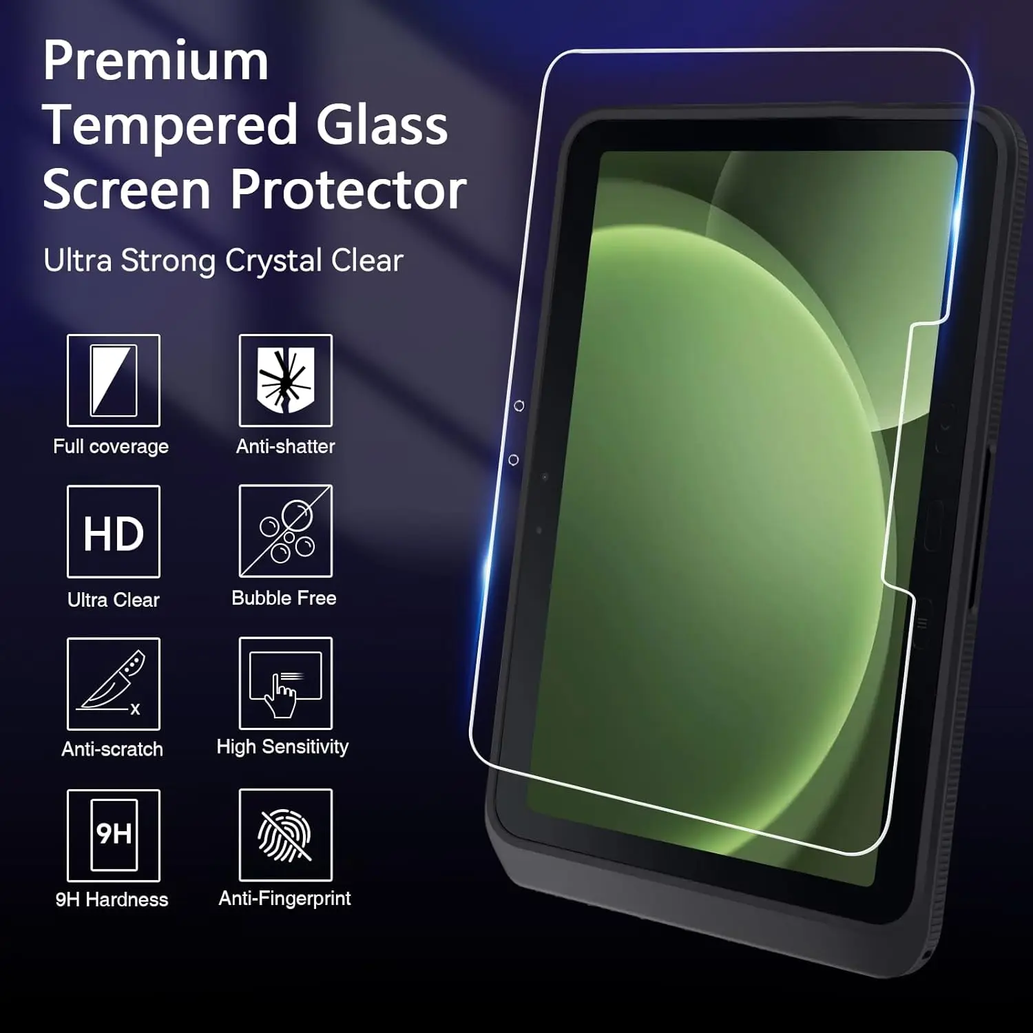 2Pcs Screen Protector Tempered Glass Film for Samsung Galaxy Tab Active 5 4 Pro Active 3 2 8.0