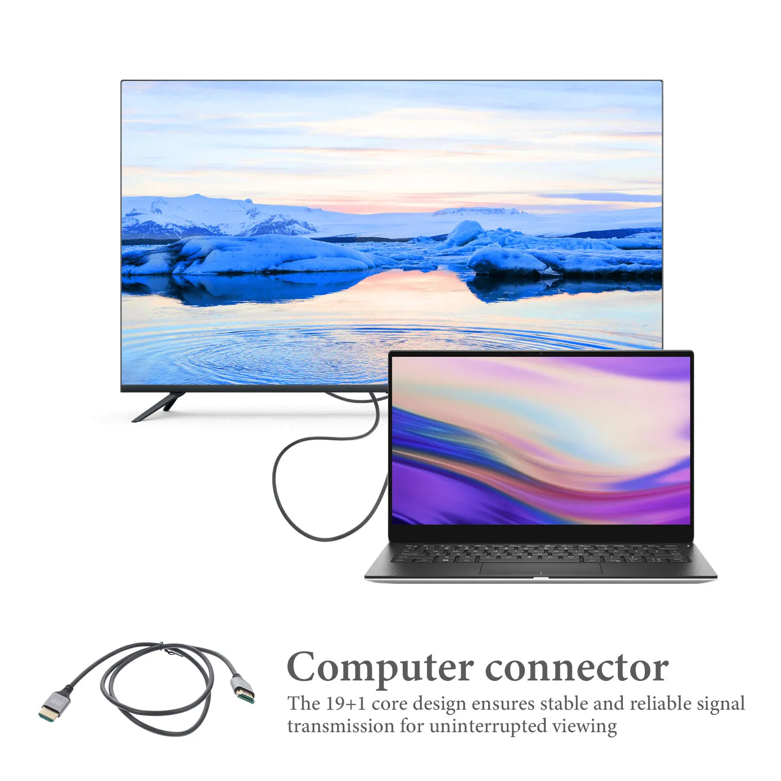 

8K Ultra Cable 19 1 Core OD4.0 Black Laptop Connector 1M Monitor Laptop Male Cable Projector Accessory