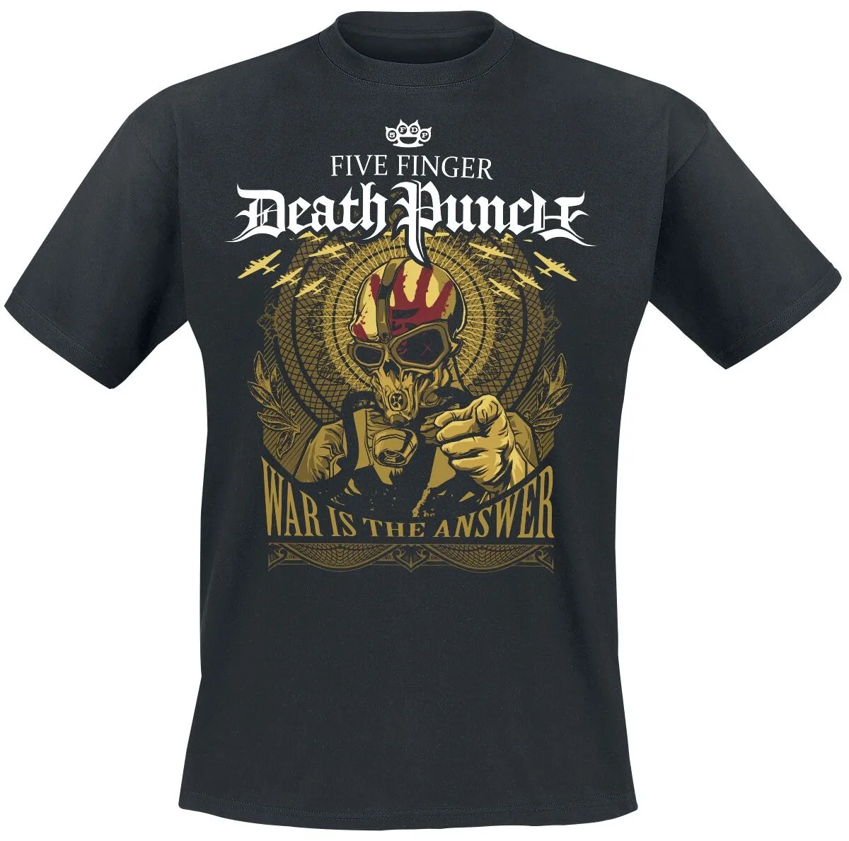 Five Finger Death Punch War Is The Answer Print T-Shirt Unisex Metal Fans Tee