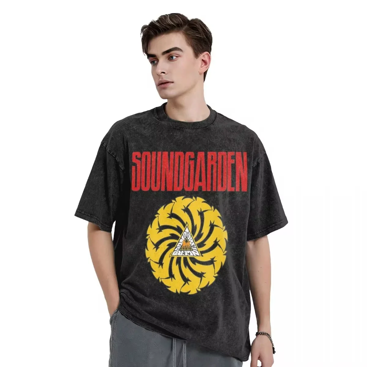 Soundgarden Badmotorfinger Washed T Shirt Streetwear Hip Hop Novelty T-Shirt Tee Shirt Men Women Cotton Harajuku Graphic Printed