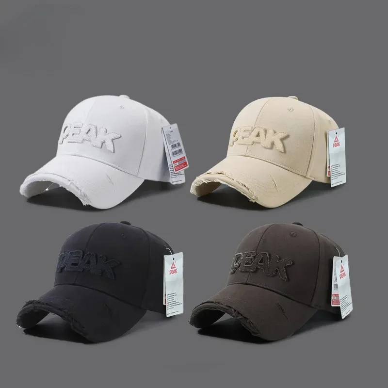 

Men's Baseball Cap High Top Hard Top Fashion Women's Cap Alphabet Embroidery Visor Hat Simple Everything Matching Face Small H