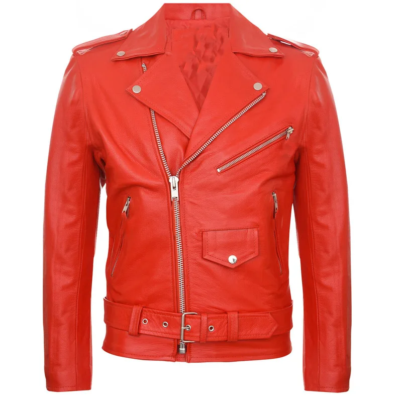 

Men's Lapel Leather Jacket Business Casual Oblique Zipper PU Leather Motorcycle Leather Jacket