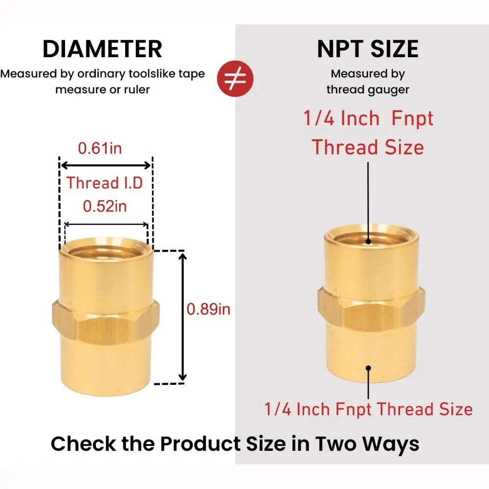 Coupler Brass Brass Coupling Female Thread 1/4