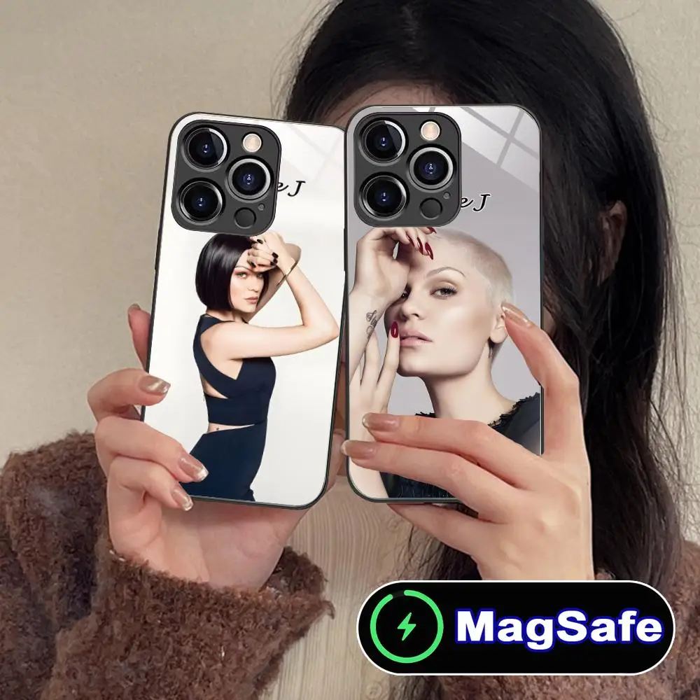 

Чехол для мобильного телефона Jessie J для iPhone 17 16 15 14 13 12 11 Air Pro Max Plus Mini MagSafe, стеклянный, цветной, роскошный, красивый