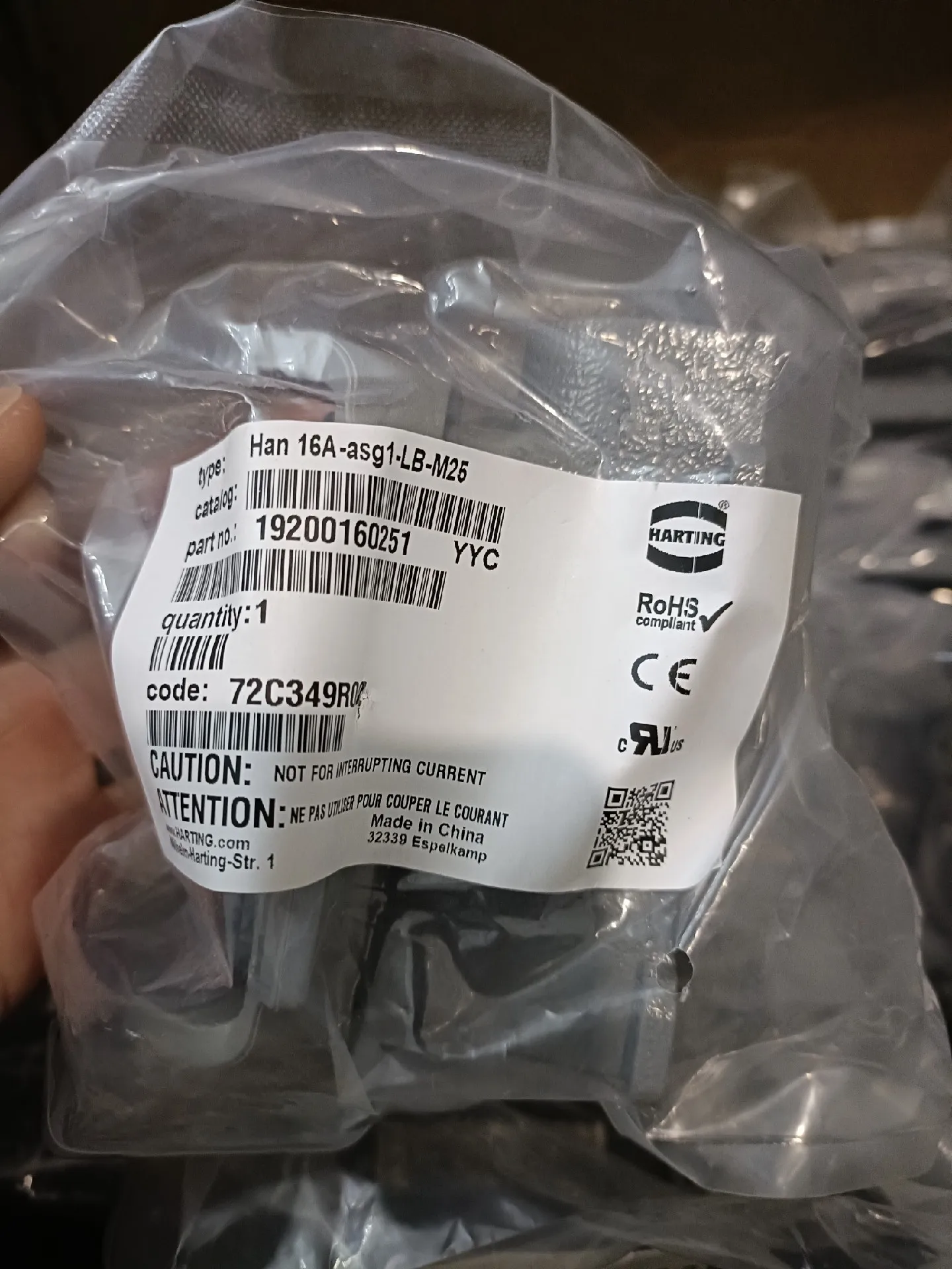 

19200160291 H16A-ASG2-LB-M20 HARTTING HAN H16A