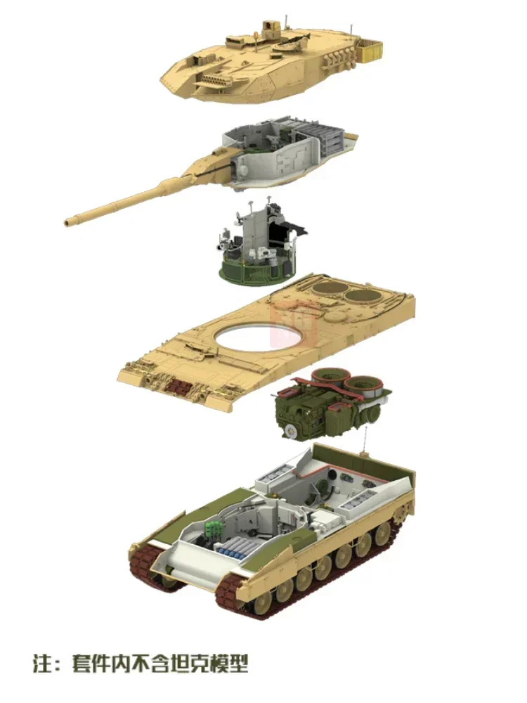 1/35 Ryefield 모델 RM-5093 Leopard 2A6 전체 인테리어 세트 우크라이나 데칼 조립 스케일 diy 장난감 모델 키트