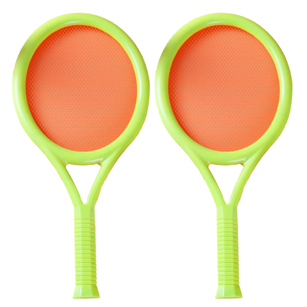 

2 Set Childrens Plastic Tennis Racket Set Indoor Outdoor Sports for (Random Color, 4pcs Tennis Rackets + 2pcs