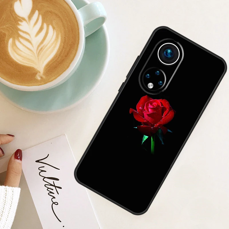 Bright Red Roses Flowers For Huawei P40 P20 P30 P60 Pro Nova 5T 9 P Smart Honor Magic5 Lite 50 70 90 X8 X8a X9a Case